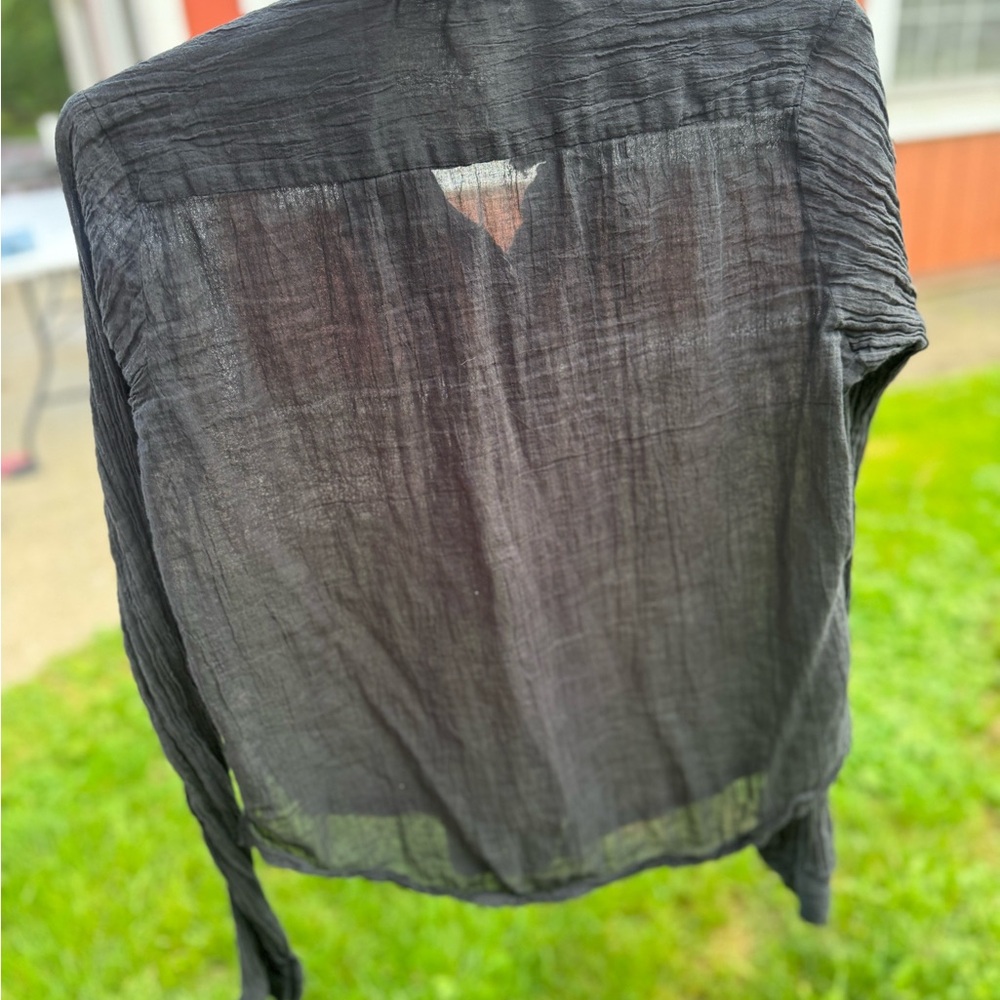 Free People One Light Distressed Button Down - Picture 5 of 14